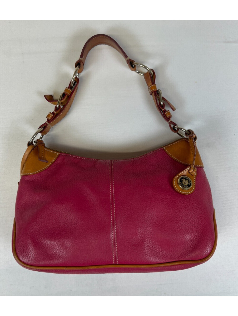 Vintage Dooney & Bourke All Weather Leather 2 Pink Hobo Shoulder Bag Handbag
